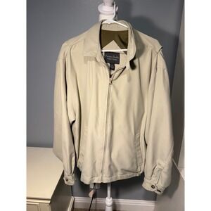 Parisian Studio Outdoor Collection Mens Large Beige Microfiber Full Zip Jacket